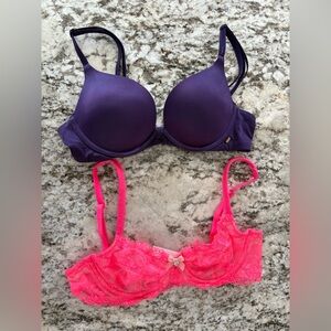 Very Sexy Push Up Bra & Unlined Demi Lace Bra